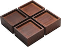 Lufia 2 Inch Solid Pine Wood Furniture Risers Set of 4,Heavy Duty Silicone Non Slip Lift Blocks for Bed Sofa Desk Cabinet - color: Dark Brown - 4-pack, size: 2 Inch