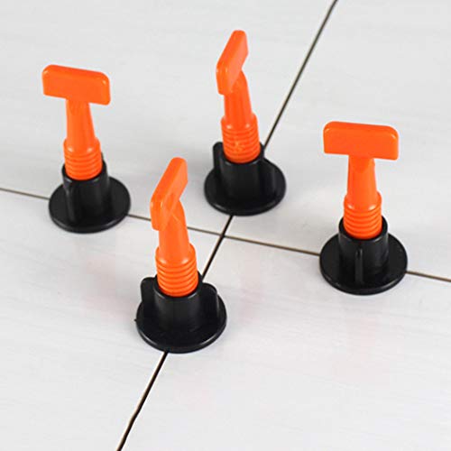Tile Leveling System Kit Reusable 50pcs Tile Leveler Spacers with 2 Special Wrenches Plastic Flat Ceramic Tile Adjuster Floor Wall Building Tools - color: Non-replaceable Steel Needle