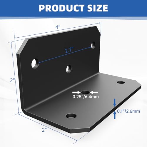 4"x2" Steel Corner Braces, L Brackets for Wood Furniture - size: （15PCS） Black