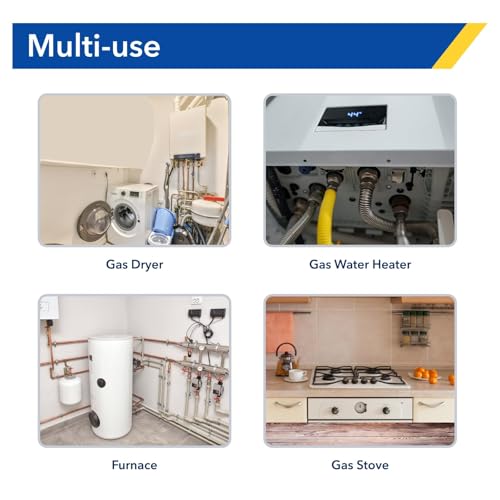 72" Flexible Gas Line Kit for Dryer/Stove,5/8" OD x 3/4" & 1/2" Connectors - size: 72 inch 1pcs