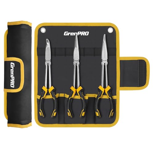 GRENPRO 3PC Needle Nose Pliers, Suitable for Use in Confined Spaces