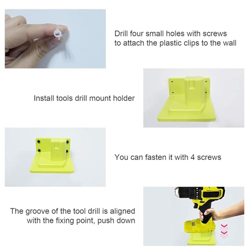 20 Pack Tool Holder Compatible with Ryobi 18V Wall Mount Plastic - size: 20 Pack
