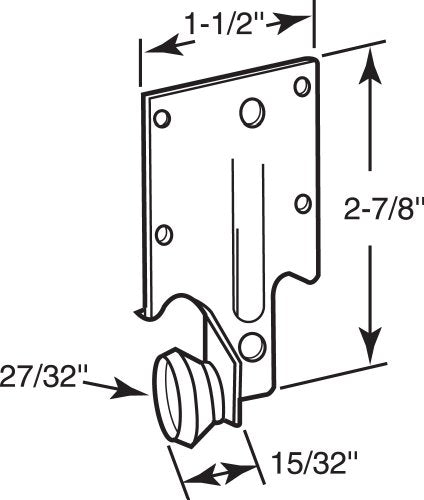 Prime-Line R 7132 Steel Bracket Drawer Track Roller, 2 Pack - color: Gray, size: 2 Pack