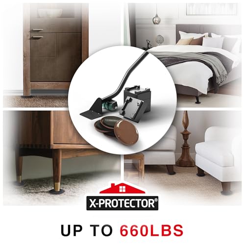 X-Protector Furniture Sliders for Carpet & Furniture Lifter Tool Set - size: Lifter + 4 PCS 3.5", For Carpet
