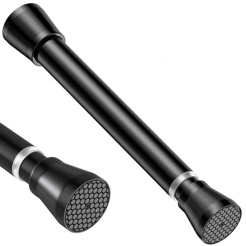 Black Small Tension Curtain Rod 16 to 26 Inch - color: Black, size: 16-26"