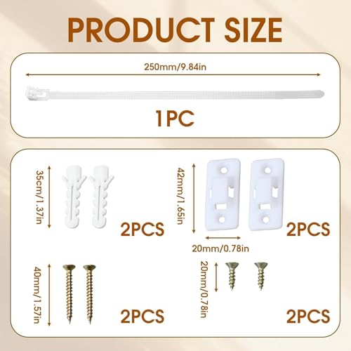 Anti-Tip Furniture Anchor Kit (10 Pack)– Adjustable Wall Anchors for Bookshelves, Dressers, Cabinets – Child Safety Furniture Tethers to Prevent Tip-Over Accidents
