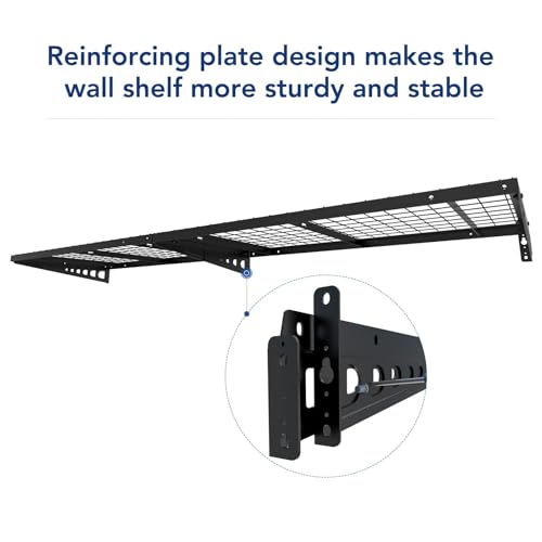 FLEXIMOUNTS 2x4ft Garage Storage, 2 Pack Garage Wall Shelving, Black - size: 2 pack-2x4 ft