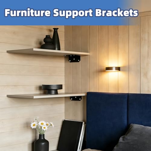 4"x2" Steel Corner Braces, L Brackets for Wood Furniture - size: （15PCS） Black