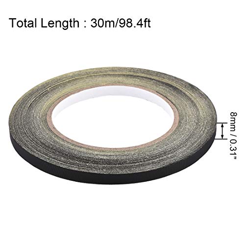 uxcell 8mm Acetate Cloth Tape for Laptop Electric Auto Guitar Repair High Temperature Adhesive Tape Black 30m/98.4Ft - size: 8mm