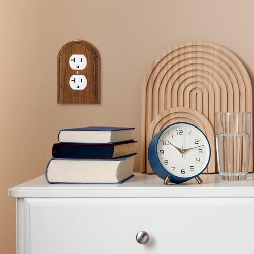 DoubleFill 4 Pcs Walnut Wood Switch Cover,13 * 8.2cm,Arch Double Hole - color: Arch Double Hole, size: 13 x 8.2 cm