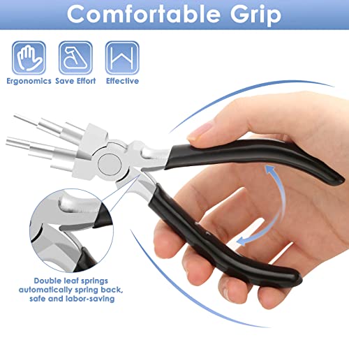 Bail Making Pliers, 6 in 1 Round Nose Pliers for Making Jump Rings, Wire Wrapping, Jewelry Making, Loop Making, Forming Bends - style: Bail Making Pliers