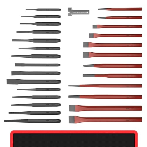 AMM 28-Piece Punch and Chisel Set, Heavy Duty Cr-V for Metal - size: 28PC