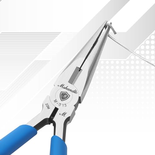 Needle Nose Pliers, mshandto Long Nose Pliers for Wire Bending, High Carbon Steel Needle Nose Plier, Serrated Jaw Pliers for Jewelry Making Electronics Repair Object Grasping Craft Making - size: 5"-1Pack