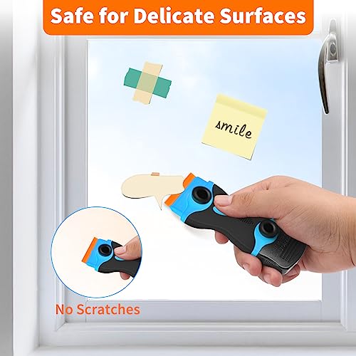 Razor Blade Scraper Tool - Razor Scraper with 40 Metal & Plastic Blades - color: Blue
