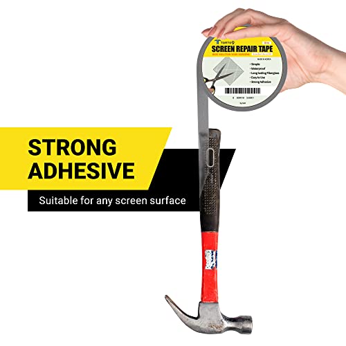 TORTO9 Window Screen Repair Kit, 3-Layer Strong Adhesive & Waterproof Tape Fiberglass Covering mesh (Gray, 2 Inch x 6.5 FT) - color: Gray, size: 2 Inch x 6.5 FT