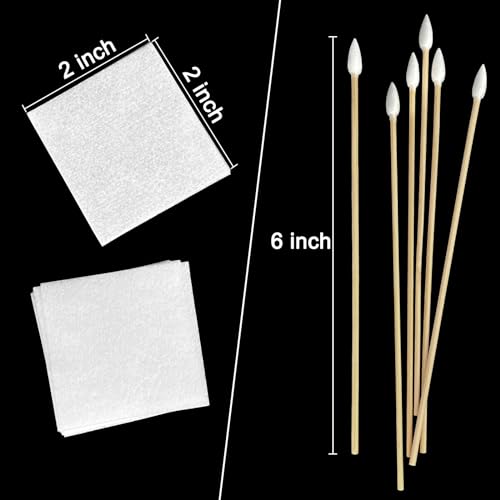 Egaageoi Gun Cleaning Patches and Pointed Swabs with Storage Box - Lint-Free Gun Cleaning Supplies for Shooting Practice, Range Match, Hunting Prep - Compatible with .22 to .45 Cal, 9mm, .30 Caliber - style: 900 Patches + 200 Swabs