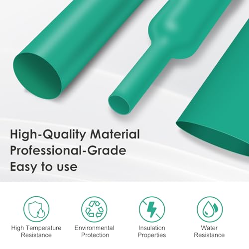 ASHINER Green Heat Shrink Tubing Kit - 580Pcs EVA Material in 11 Sizes - Ideal for Electrical Insulation, Repairs, and Wire Connectors with User-Friendly Design and Storage Case - color: Green