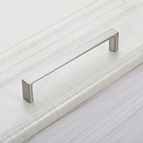 10 Pack 5 Inch(128mm) Kitchen Cabinet Handles Brushed Satin Nickel Cabinet Pulls Kitchen Cabinet Hardware Drawer Pulls for Dresser Cupboard Wardrobe - color: Brushed Satin Nickel, size: 5"/128MM Hole Center, style: 10 Pack