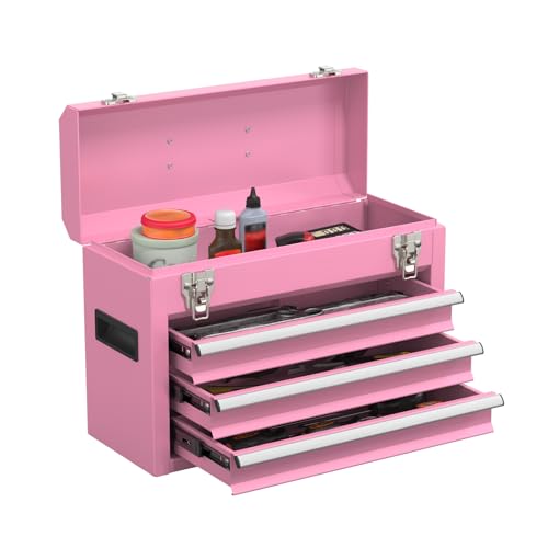 Portable Metal Tool Box - color: Pink