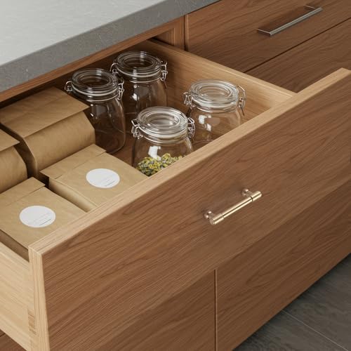 Ravinte Champagne Bronze Kitchen Pulls Cabinet Handles 3 Inch 10 Pack - color: Champagne Bronze, size: 3 Inches Hole Center
