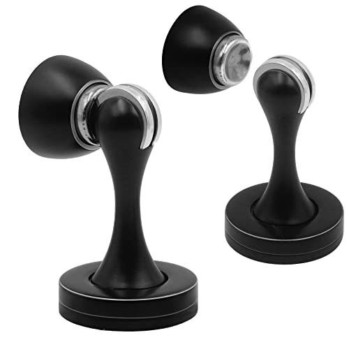 Solid Mental Magnetic Door Stop, Wall Mounted, Black, 2 Pack - color: 2 PCS Black