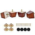 Michanco 2 inch Sofa Legs Square Furniture Feet Screw in Wood Replacement Leg Set of 4 for Ottoman Couch Armchair Recliner - size: 2 Inch Walnut