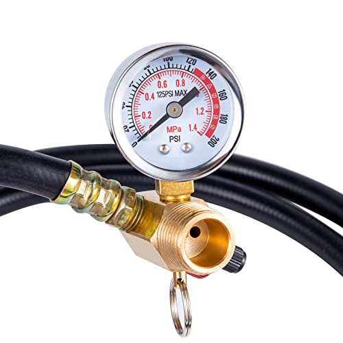 5 Feet Air Tank Repair Kit w/Safety Valve,Performance Tool W10058 Air Tank Repair Kit,Air Tank Valve Kit with Pressure Gauge and 5 Feet Air Tank Hose Assembly kit for Portable Carry Tank - size: 1PC 5 Feet Air Tank Repair Kit