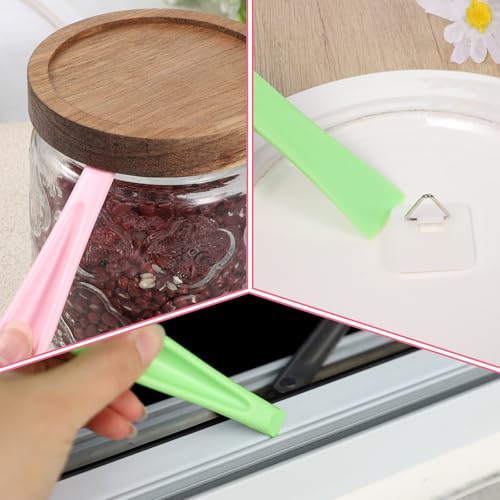 4 PCS Plastic Label Scraper Tool, Multipurpose Kitchen Scraper Cleaner Tool, Hard Plastic Cleaning Label Remover Tools, 4 Colors