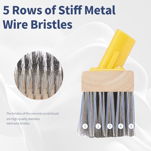 Stainless Steel Deck Brushes with Long Handle for Scrubbing Concrete Floor
