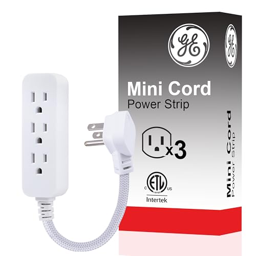 GE 3-Outlet Power Strip 5 Inch Braided Extension Cord with Multiple Outlets - size: 5 Inch