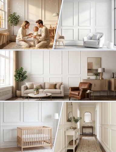 Peel and Stick Wall Molding Kit, 3 Set Pre-Cut Wainscoting Panels