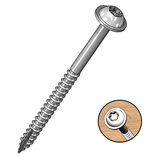Milescraft 5206 Wood Pocket Hole Screws - #7 x 2-1/2" Washer Head with Coarse Thread (50c.), Torx Drive Self-Tapping, For Indoor Use