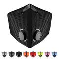 RZ Mask M2 - Cooling Mesh Dust Mask w/ 99.8% Carbon Filtration, Anti Fogging w/Easy Use Hook-and-Loop Head Strap - color: Black, style: Medium