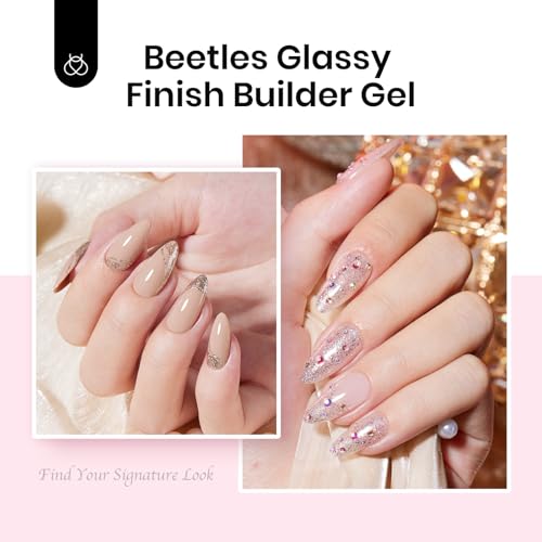 Beetles Low Heat Hard Gel, 1 oz 9 in 1 Mint Sheer Clear Builder Nail Gel - color: Mint Sheer Clear Low Heat 1 oz