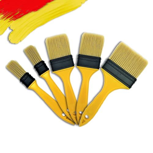 Not Chip Brush Set - 5pcs, 1, 1, 2, 2, 3 Inch, Never Lose Bristles | 100% Plastic, Stains and Single material, Chalk Paint & Wax Brushes, Disposable Trim & Varnish Brushes - size: Multi Size, 5 pcs