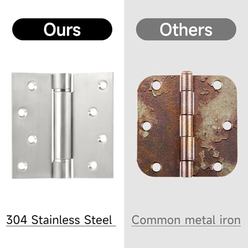 Self Closing Door Hinges, 4x4 Inch 304 Stainless Steel Spring Type, 2 Pack - style: S hole - Square