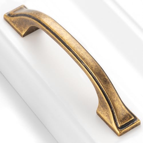 30 Pack Antique Brass Cabinet Pulls 3 Inch Brass Drawer Pulls 8222 - color: Antique Brass, size: 3 Inches, style: 30 Pack Arch Pull
