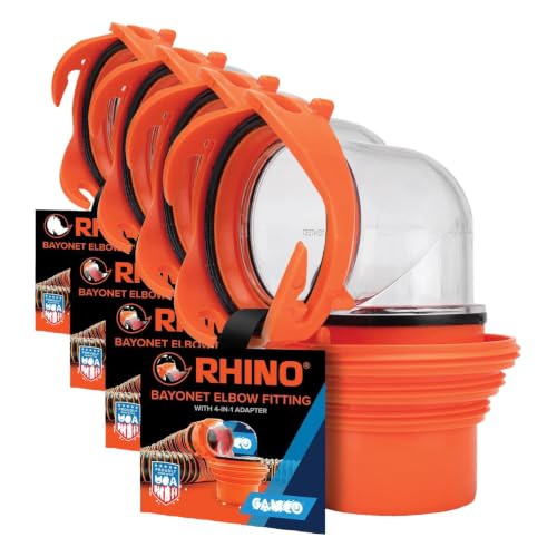 Camco RhinoFlex Clear RV Sewer Hose Elbow with 4-in-1 Adapter,Features a 360-Degree Fitting Rotation and Built-in Gasket for Odor-Tight Protection-Fits 4 Sizes of Dump StationInlets(39736),(Pack of 4) - size: One Size (Pack of 4)