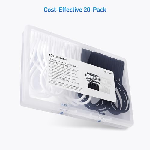 Cable Matters 20-Pack Ultra Strong Silicone Magnetic Cable Ties - style: 20-Pack