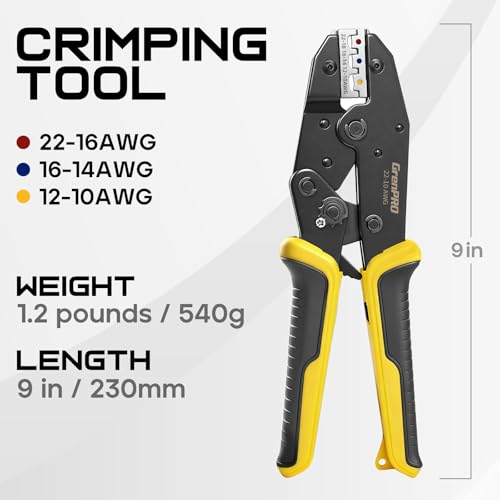 GRENPRO Crimping Tool for Heat Shrink Connectors AWG22-10 Crimping Pliers