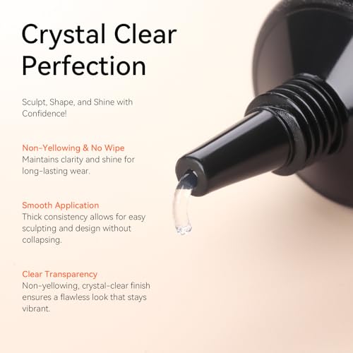Makartt 3D Nail Gel, 2 Pcs 15g Nail Sculpting Gel for Molding and Drawing - color: A02-2pcs Clear