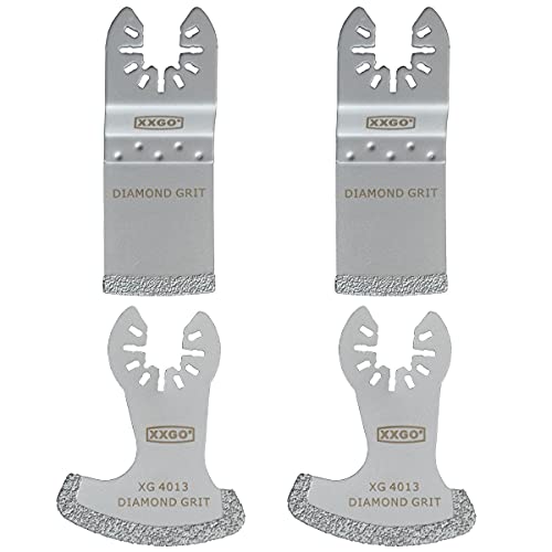 XXGO 4 Pcs Diamond Oscillating Multi Tool Blades for Removing Grout - size: 4 Pcs Diamond Blade Kits B
