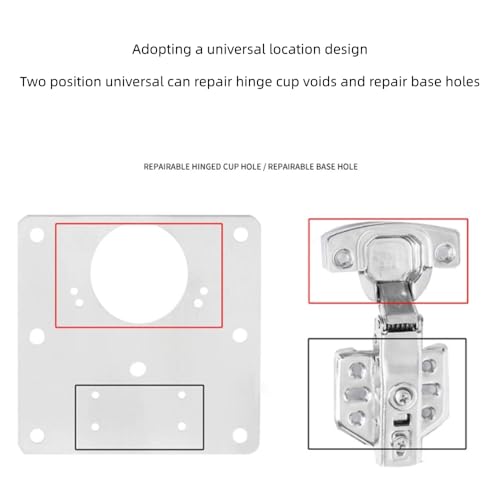 Cabinet Hinge Repair Kit – Fix Loose Cabinet Doors & Stripped Screw Holes, 4 Heavy Duty Repair Plates with Screws, Easy Installation for Kitchen Cabinets