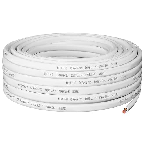 8 Gauge Marine Wire,8 AWG 50ft Duplex Marine Grade Wire,8/2 Gauge Cable | Tinned Copper Oxygen-Free Waterproof Corrosion Resistant Flexible Electrical Cable for Boat/Automotive/RV/Camper/Trailer - size: 50 ft, style: 8 gauge