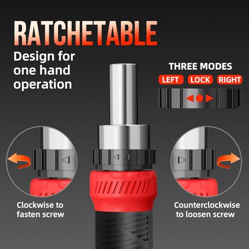 SHARDEN 26-in-1 Ratcheting Screwdriver Set Multi Screwdriver Tool Kit - color: Red, size: Ratchet-NonExtendable