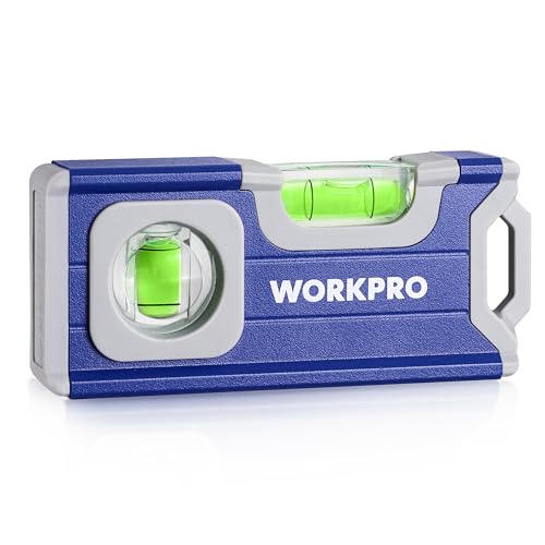 WORKPRO 4-1/2 Inch Mini Magnetic Pocket Level, Aluminum Alloy, Cobalt Blue - color: Blue