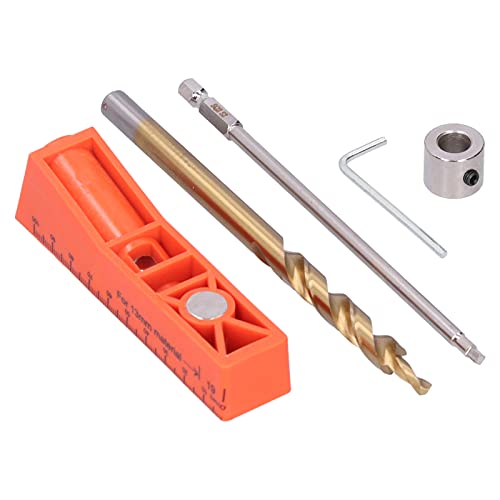 Hilitand Pocket Hole Jig Kit, Spliceable Pocket Hole Jig Kit, 2 in 1 Pocket Hole Jig Kit, Including One Hole Jig, Step Drill Bit, Hex Wrench, Jigs, Hilitandohmyix4p38