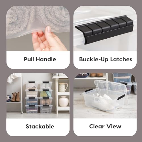 IRIS USA 4-Pack 13 Quart Storage Bins with Lids, Clear - color: Clear, size: 13 Qt, style: 4 Pack
