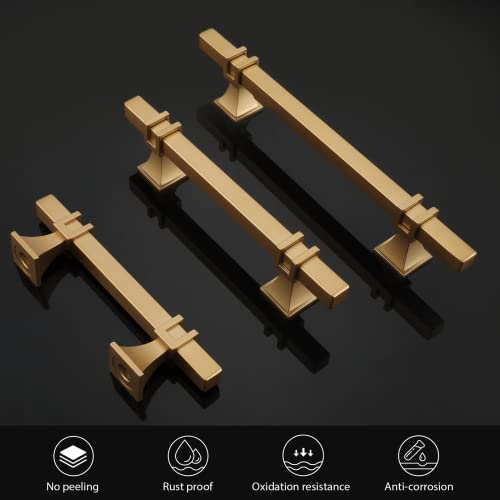 10 Pack 3-3/4 Inch Brushed Gold Pulls Kitchen Cabinet Handles Gold Pulls for Dresser Drawers Kitchen Cabinet Hardware - color: Matte Gold, size: 3-3/4 inch (96mm) Hole Center Pull