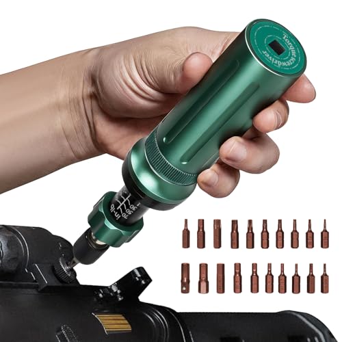 Inch Pound Torque Screwdriver Set, 10-70 in-lb, 1/4" Drive, 24 PCS - color: Army Green